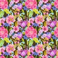 Seamless flower pattern with butterfly