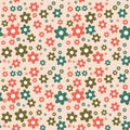 Seamless flower pattern element vector shape doodle floral abstract texture and fabric background Royalty Free Stock Photo