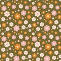 Seamless flower pattern element vector shape doodle floral abstract texture and fabric background Royalty Free Stock Photo