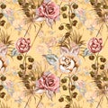 Seamless flower pattern floral allover design with background