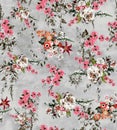 Seamless flower pattern floral allover design with background