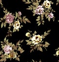 Seamless flower pattern floral allover design with background