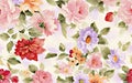 Seamless flower pattern floral allover design with background