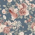 Seamless flower pattern floral allover design with background