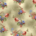 Seamless flower pattern floral design with digital background