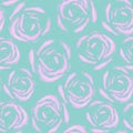 Seamless flower pattern. Floral teal blue background with pink roses Royalty Free Stock Photo