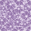 Seamless flower pattern with hand drawn cosmos flower, can be used for textile, wallpaper, ad