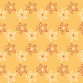 Seamless flower, plant vector pattern background. Royalty Free Stock Photo