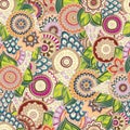 Seamless flower retro background in vector. Royalty Free Stock Photo