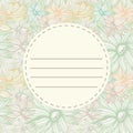 Seamless flowers pattern with frame label Royalty Free Stock Photo