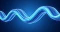 Dynamic Glowing Blue Wave Stream: Abstract Digital Energy Flow for Technology and Corporate Visualization Projects. Royalty Free Stock Photo