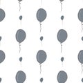 Seamless flying balloons illustrations background abstract, hand drawn. Greeting, line, anniversary & colorful. Royalty Free Stock Photo