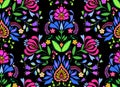 Seamless folk floral pattern Royalty Free Stock Photo