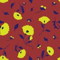 Seamless folk pattern. Floral textile texture bakground. Royalty Free Stock Photo