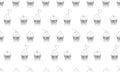 Seamless food pattern cupcakes black and white