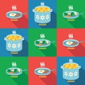 Seamless Food Pattern in Flat Style Royalty Free Stock Photo