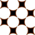Seamless football design pattern in black white and orange.