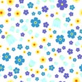 Seamless forget-me-not, flowers, lily of the valley, lilacs