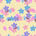 Seamless forget-me-not pattern Royalty Free Stock Photo