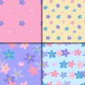 Seamless forget-me-not pattern set Royalty Free Stock Photo