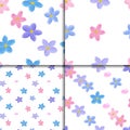 Seamless forget-me-not pattern set Royalty Free Stock Photo