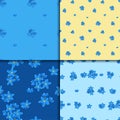 Seamless forget-me-not pattern set Royalty Free Stock Photo