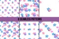 Seamless forget-me-not pattern set Royalty Free Stock Photo