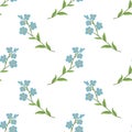 Seamless forget-me-not pattern Royalty Free Stock Photo