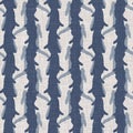 Seamless French country kitchen stripe fabric pattern print. Blue white vertical striped background. Batik dye provence Royalty Free Stock Photo