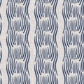 Seamless French country kitchen stripe fabric pattern print. Blue white vertical striped background. Batik dye provence Royalty Free Stock Photo