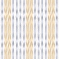 Seamless French country kitchen stripe fabric pattern print. Blue yellow white vertical striped background. Batik dye Royalty Free Stock Photo