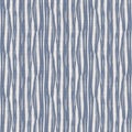 Seamless French country kitchen stripe fabric pattern print. Blue yellow white vertical striped background. Batik dye Royalty Free Stock Photo