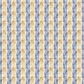 Seamless French country kitchen stripe fabric pattern print. Blue yellow white vertical striped background. Batik dye Royalty Free Stock Photo