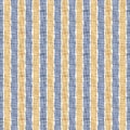 Seamless French country kitchen stripe fabric pattern print. Blue yellow white vertical striped background. Batik dye Royalty Free Stock Photo