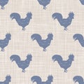 Seamless french farmhouse chicken charcuterie butcher pattern. Farmhouse linen shabby chic style. Hand drawn rustic