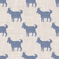 Seamless french farmhouse goat butcher chart pattern. Farmhouse linen shabby chic style. Hand drawn rustic texture