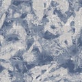 Seamless french farmhouse linen mottled print background. Provence blue gray linen rustic pattern texture. Shabby chic