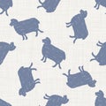 Seamless french farmhouse sheep butcher pattern. Farmhouse linen shabby chic style. Hand drawn rustic texture background