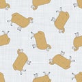 Seamless french farmhouse sheep pattern. Farmhouse linen shabby chic style. Hand drawn rustic texture background