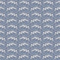 Seamless french farmhouse woven linen chevron texture. Ecru flax blue hemp fiber. Natural pattern background. Organic Royalty Free Stock Photo