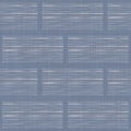 Seamless french farmhouse woven linen stripe texture. Ecru flax blue hemp fiber. Natural pattern background. Organic Royalty Free Stock Photo