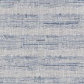 Seamless french farmhouse woven linen stripe texture. Ecru flax blue hemp fiber. Natural pattern background. Organic Royalty Free Stock Photo