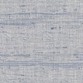 Seamless french farmhouse woven linen stripe texture. Ecru flax blue hemp fiber. Natural pattern background. Organic Royalty Free Stock Photo