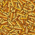 Seamless of French Fries Corrugated Potato Chips.Wave Chip. Snack Pattern.. Fried Potatoes. Corrugated Golden Chips.Fast Royalty Free Stock Photo