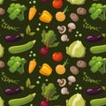 Seamless Fresh vegetables pattern background. Healthy food concept Royalty Free Stock Photo