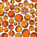 Seamless fruit oranges pattern background