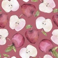 A seamless fruit pattern of apples.