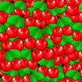 Seamless fruit pattern: Cherry berry. Royalty Free Stock Photo