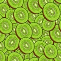 Seamless fruit pattern: kiwies. Royalty Free Stock Photo