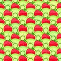 Seamless Fruit Pattern with Strawberry and Kiwi.